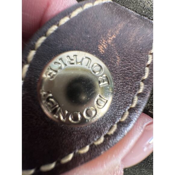 Dooney & Bourke Green Suede Bucket Bag | Vintage Leather Trim Purse - Picture 3 of 8